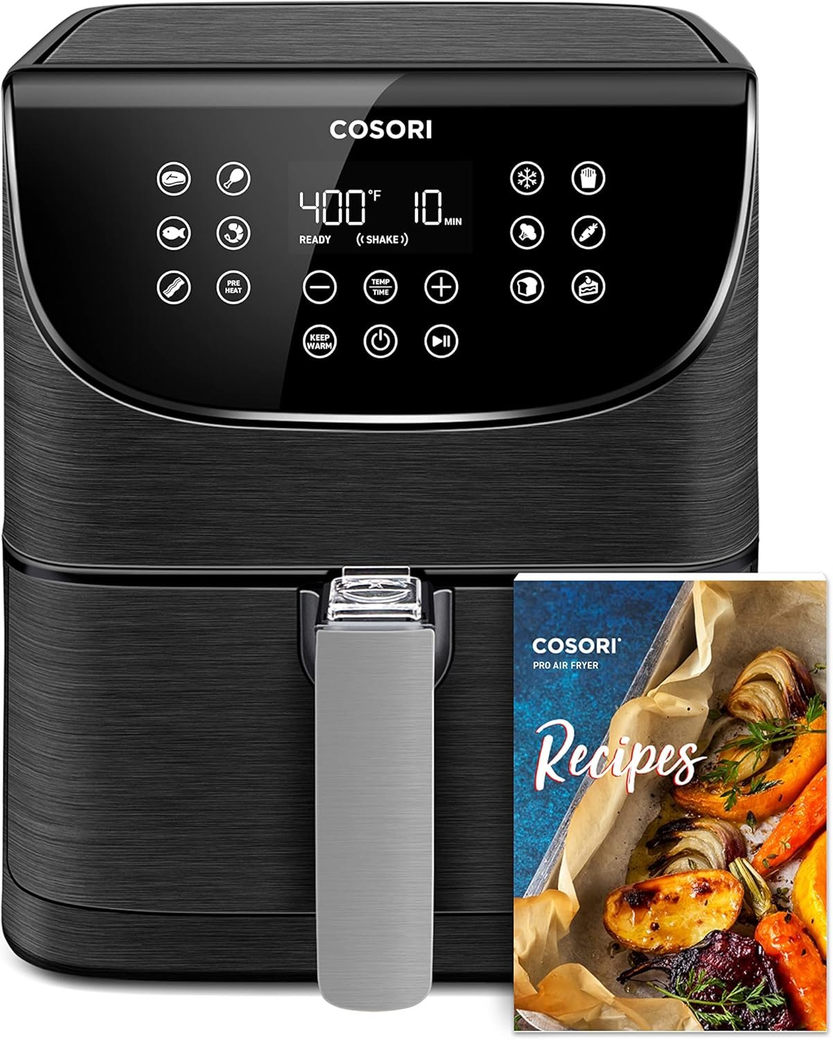 COSORI Pro Gen 2 Air Fryer 5.8QT, Upgraded Version with Stable Performance & Sleek New Look, 13 One Touch Functions, 100 Paper & 1100 Online Recipes, Dishwasher-Safe Detachable Square Basket, Black product image