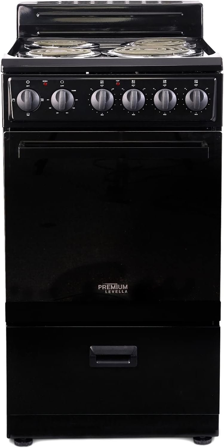 Premium Levella PRE2027GB 20 inch compact freestanding electric range in black