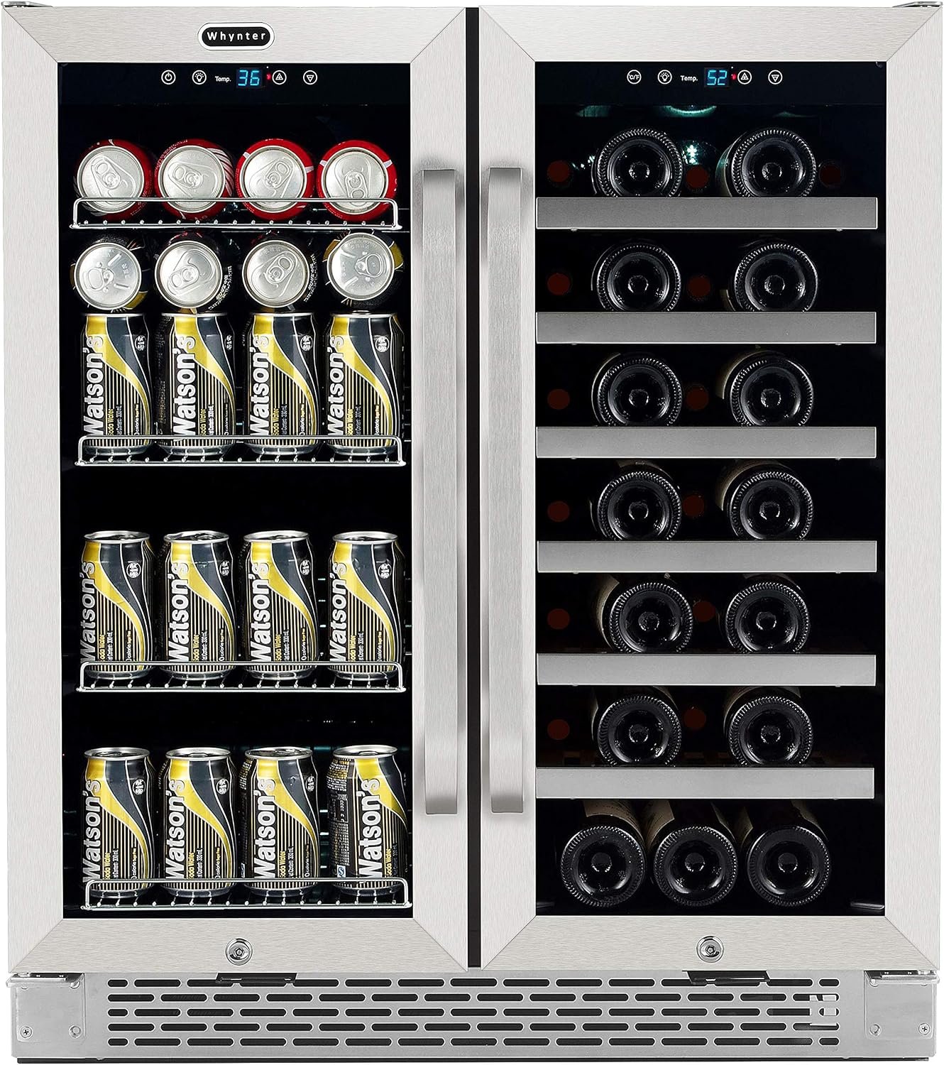 Whynter built-in 30 inch wine fridge beverage center with 33 bottle capacity