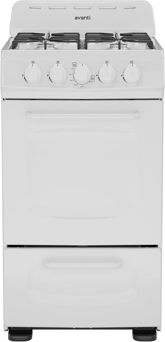 Avanti Gas Range Oven, Compact Freestanding Design, 4 Burner