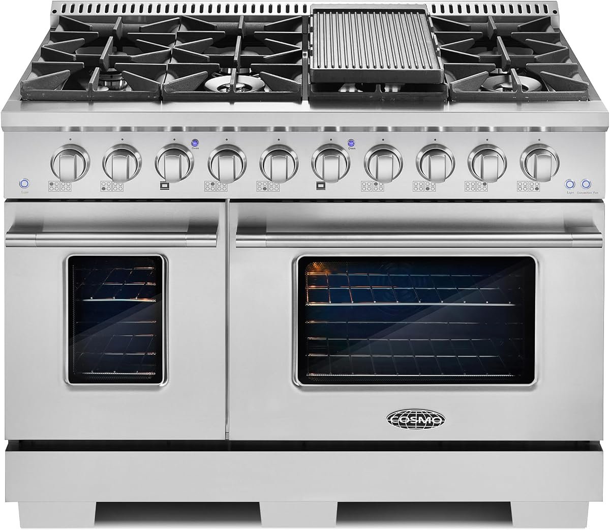 48 in. Vista Coll 6.6 cu ft 8 Burner Double Oven Gas Range,