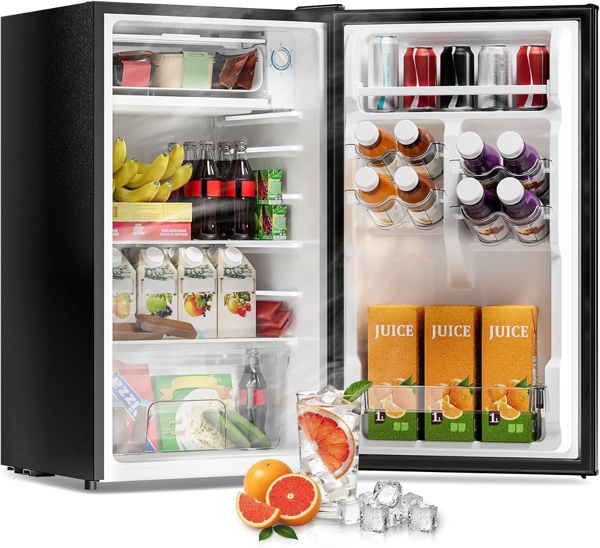 hOmeLabs 3.2 Cu Ft Mini Fridge with Freezer (Single Door, Up