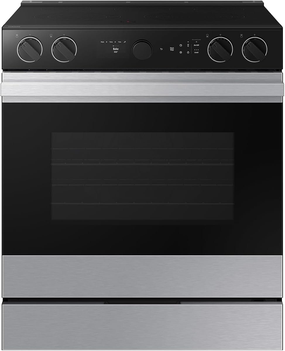 SAMSUNG Bespoke Smart Slide-In Electric Range 6.3 cu. ft. wi